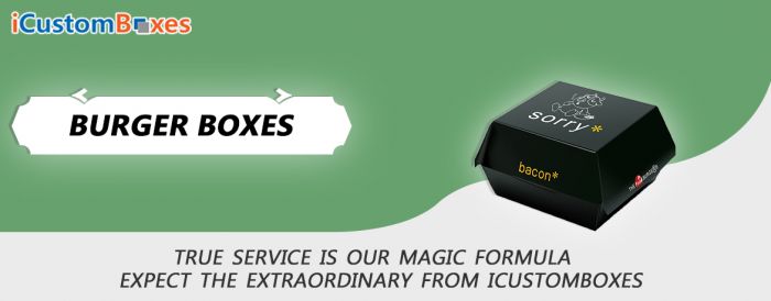 Designed packaging boxes for burgers and other variety of foods