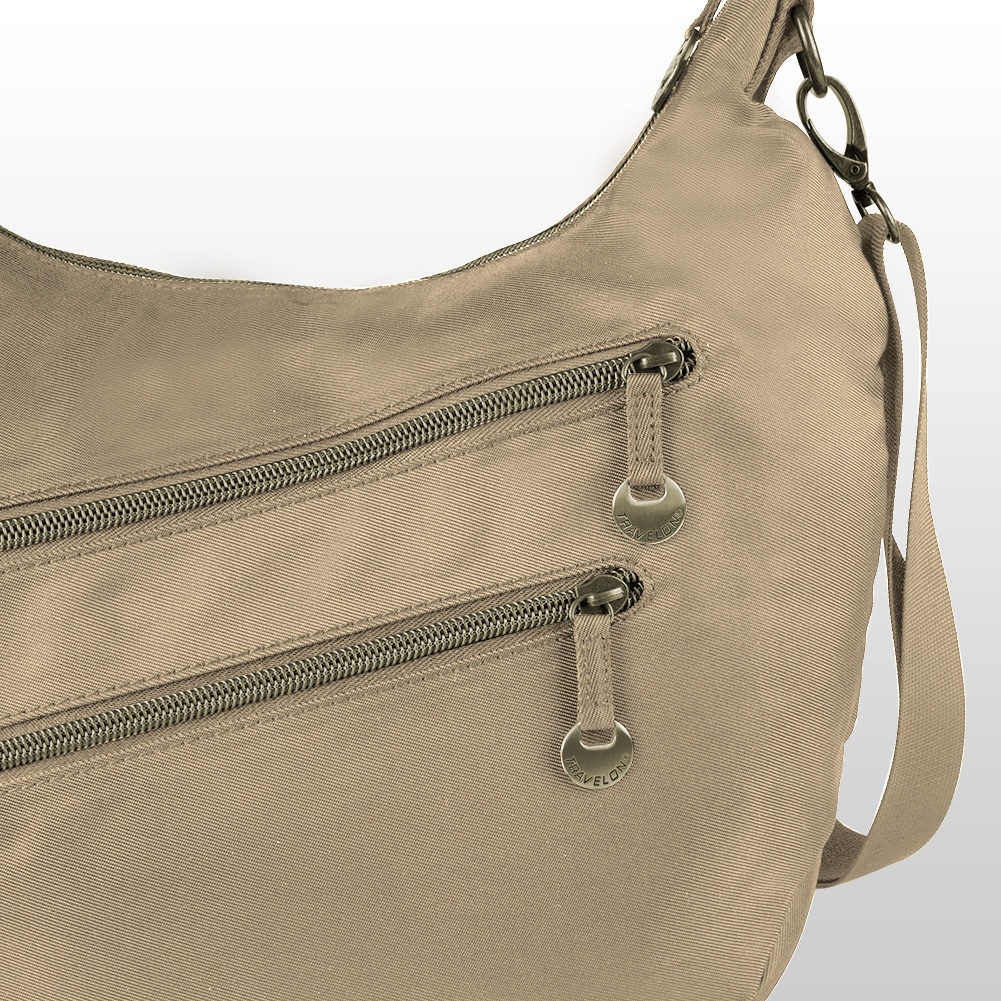 Travelon Hack-Proof Convertible Hobo with RFID Protection - Champagne